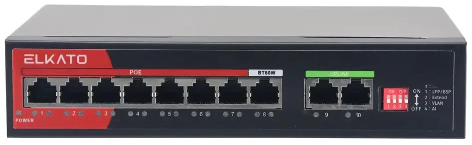 سوئیچ شبکه 10 پورت الکاتو مدل EL-1SG0820GP-120W V2.0 
